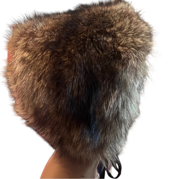 Vtg Marshal Field & Company Hat Bars Genuine Fox Fur string closure - Picture 3 of 10